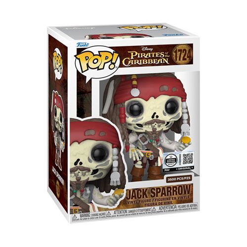 Pirates of the Caribbean: Jack Sparrow Skeleton Funko Pop! Vinyl Figure #1724 - Entertainment Earth Exclusive (LE 3500)